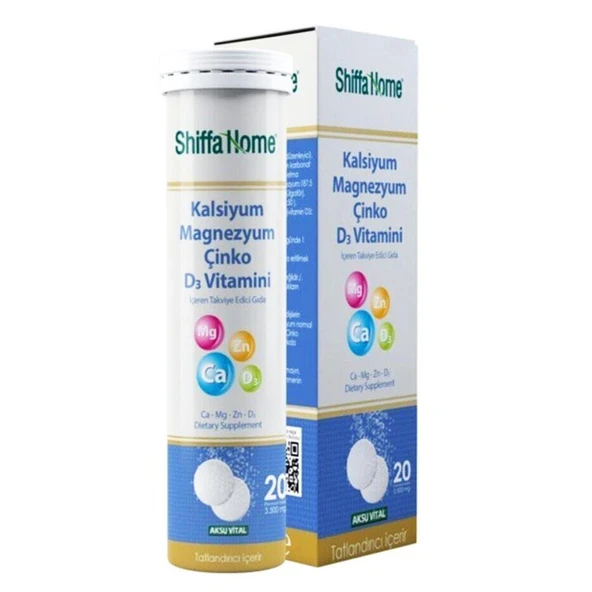 Shiffa Home Kalsiyum Magnezyum Çinko D3 Vitamini 20 Tablet ürün görseli 1