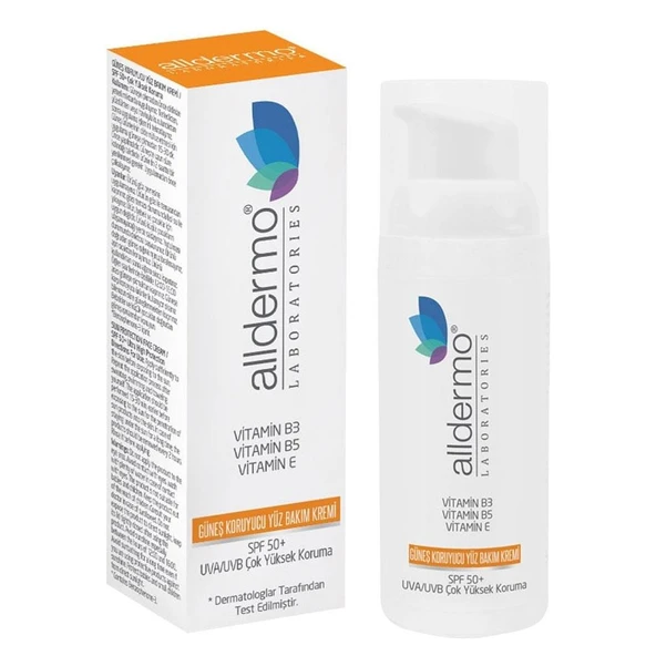 Alldermo Güneş Koruyucu Yüz Bakım Kremi SPF 50+ 50 ml ürün görseli 1