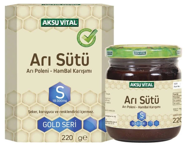 Aksu Vital Arı Sütü Polen Bal Süper Doz 18000 mg 220 Gr ürün görseli 1