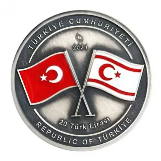 AgaKulche Kıbrıs Barış Harekatı'nın 50.Yıl Dönümü Gümüş Sikke Coin ürün görseli 1