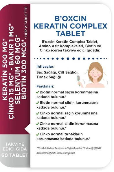 Bioxcin Keratin Complex 500 Mg 60 Tablet - Resim 4