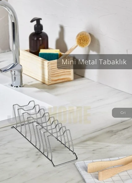 Tezgah Üstü Tabaklık Paslanmaz Tabak Tutucu Bulaşıklık Metal Bulaşık Sepeti Krom ürün görseli 1