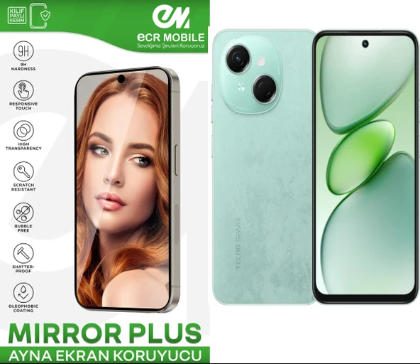 Tecno Spark GO 1 ile Uyumlu Esnek Ayna(Mirror) 9H Nano Ekran Koruyucu ürün görseli 1