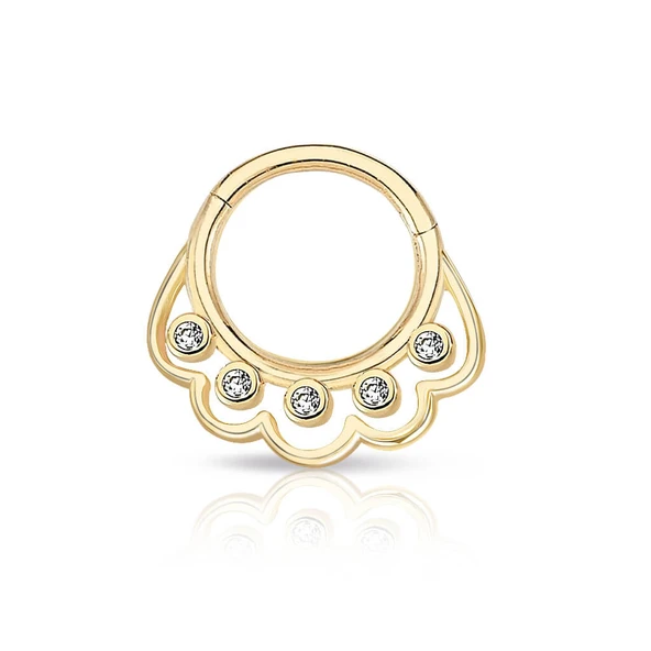 Beş Taşlı Altın Helix Piercing ürün görseli 1