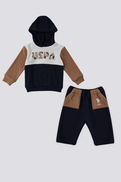 U.S. Polo Assn Kapüşonlu Bebek 2 Li Takım ürün görseli 1