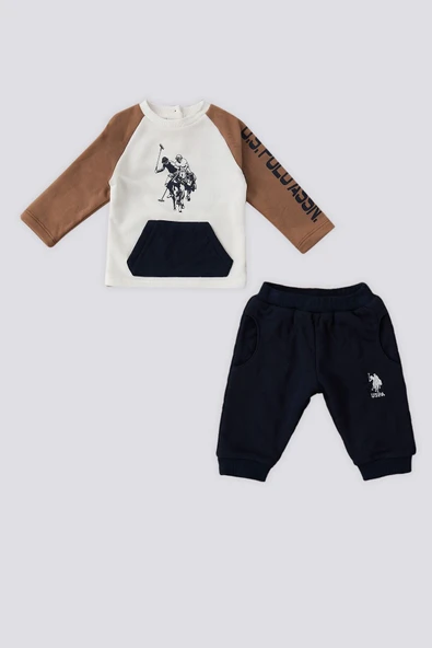 U.S. Polo Assn Kanguru Cep Bebek 2 Li Takım ürün görseli 1