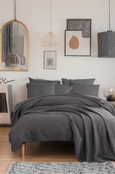 Ecocel Pike Örtü Battal King 240x230cm Karde Antrasit ürün görseli 1