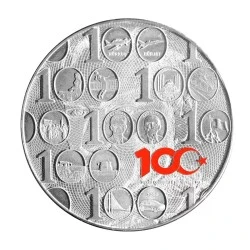 AgaKulche Türkiye Yüzyılı 2023 150 gr Gümüş Sikke Coin ürün görseli 1