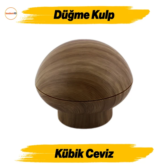 Luka Düğme Ceviz Mobilya Mutfak Dolap Dolabı Çekmece Kulpu Kulbu Plastik Kahverengi Tek Vidalı Kulp ürün görseli 1