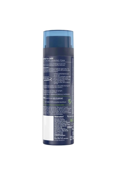 NIVEA MEN PROTECT & CARE KÖPÜĞÜ 200ML - Resim 2