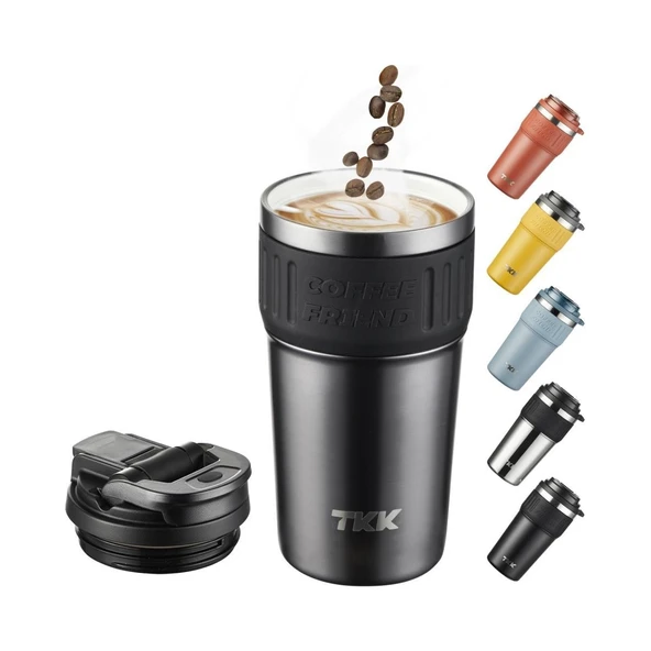Tkk Çelik Termos Mug 630ML Koyu Gri - Resim 2