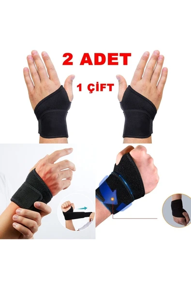 ARWEX 2 Adet El Bilek Bandajı Elastik Sporcu Bilekliği Fitness Ağırlık Destek Crossfit Body Bilekliği ürün görseli 1