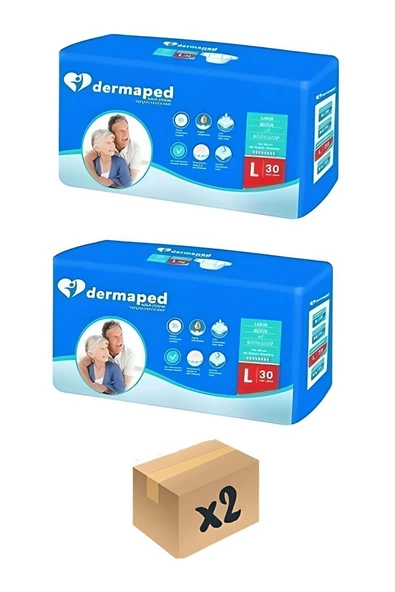 DERMAPED Yetişkin Hasta Bezi Bel Bantlı L Beden 60 Adet Dermaped L beden ürün görseli 1