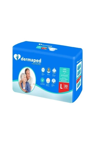 DERMAPED Yetişkin Hasta Bezi Bel Bantlı L Beden 30 Adet (SÜPER EMİCİ) ürün görseli 1