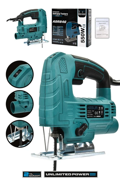 Assur Profesyonel 550W Devir Ayarlı Dekupaj Testere Makinesi ürün görseli 1