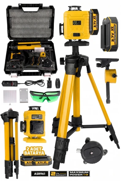 Assur Profesyonel 360 16 Köşe Otomatik Hizalama Tripod'lu Lazer Metre Hizalama ürün görseli 1