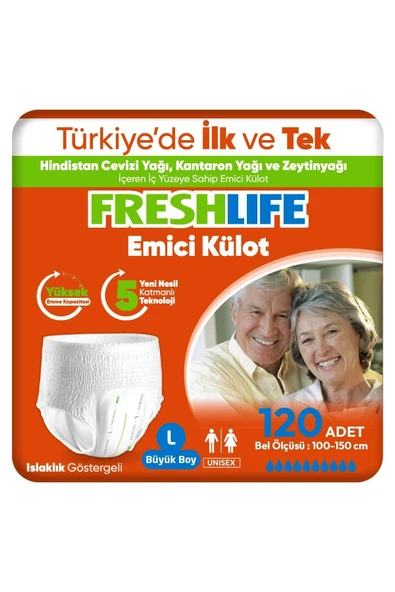 FRESHLİFE FRESHLİFE EMİCİ KÜLOT LARG HASTA BEZİ 4X30 120 ADET ürün görseli 1