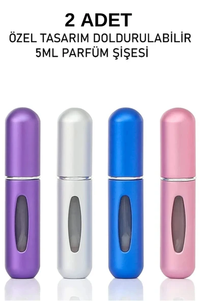 2 li Parfüm Şişesi Çanta Içi Mini Doldurulabilir Seyahat Cep Yedek Parfüm Şişesi 5 ml ürün görseli 1