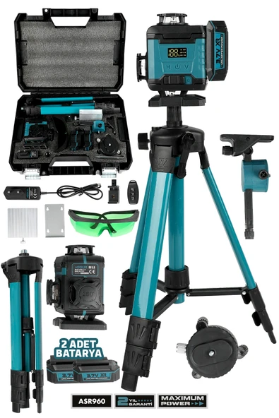 Assur Profesyonel 360 16 Köşe Otomatik Hizalama Tripod'lu Lazer Metre Hizalama ürün görseli 1