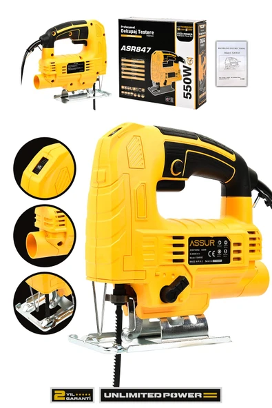Assur Profesyonel 550W Devir Ayarlı Dekupaj Testere Makinesi ürün görseli 1
