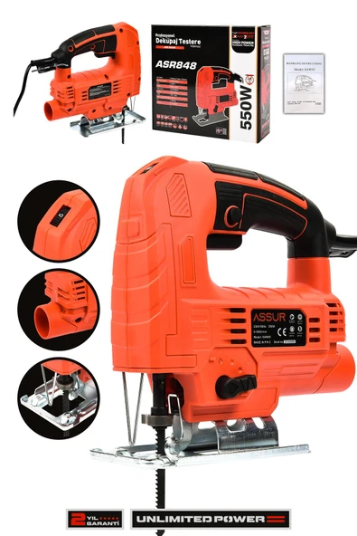 Assur Profesyonel 550W Devir Ayarlı Dekupaj Testere Makinesi ürün görseli 1