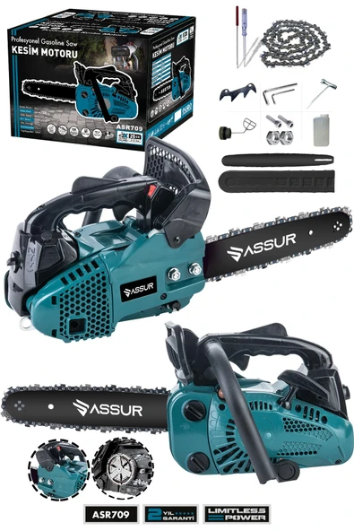Assur Plus 25cc Mini Benzinli Testere Ağaç Odun Dal Budama Ve Kesme Testeresi Hızar Motoru ürün görseli 1