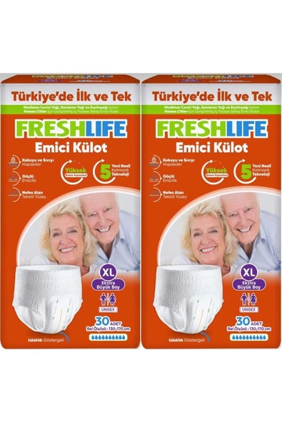 FRESHLİFE Emici Külot Hasta Bezi XL Ekstra Büyük 60 Adet 2PK 30LU ürün görseli 1