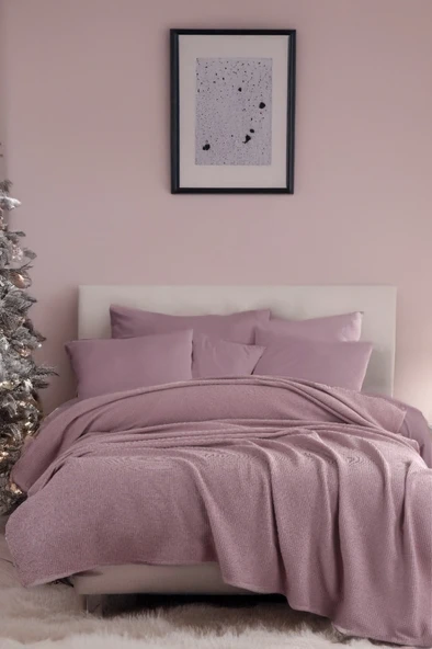 Ecocel Pike Örtü Battal King 240x230cm Karde Mürdüm ürün görseli 1