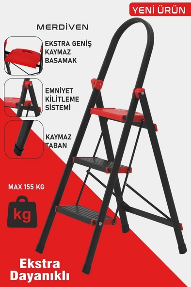 Devecioğlu 3 Basamaklı Star Geniş Basamaklı Merdiven ürün görseli 1