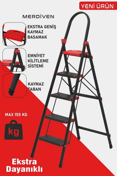 Devecioğlu 5 Basamaklı Star Geniş Basamaklı Merdiven ürün görseli 1