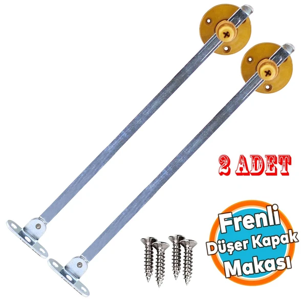 Düşer Kapak Makası Frenli Dolap Çekmece Metal 25 Cm Sessiz Açma Kapama Amortisör Piston Bar 2 Adet ürün görseli 1