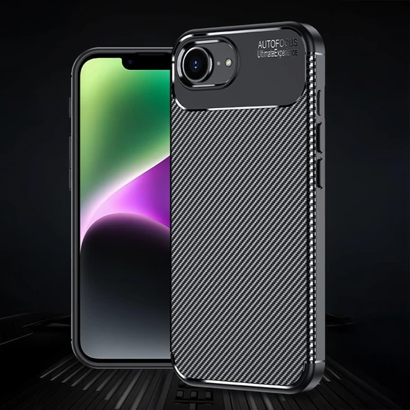 iPhone 16e Kılıf Focus Carbon Silikon Kapak - Resim 9