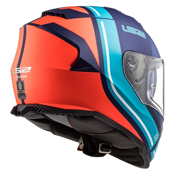Ls2 Storm 2 Slant Mat Mavi-Turuncu Kask Xxl - Resim 2