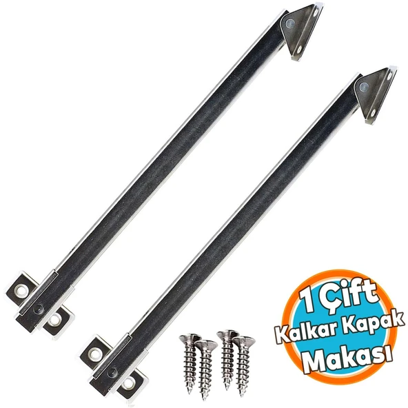 Kalkar Kapak Makası Dolap Çekmece Metal 25 Cm Sessiz Açma Kapama Amortisör Piston 1 Çift ürün görseli 1