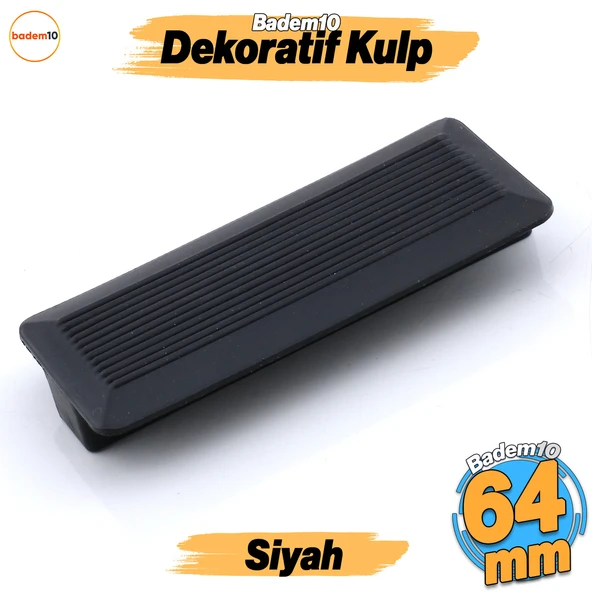Elit Siyah Plastik Kulp 64 mm Mutfak Mobilya Çekmece Mutfak Dolap Dolabı Kulpları Kapak Kulbu 6.4 cm ürün görseli 1