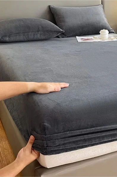 Kışlık Tek Kişilik Kadife Lastikli Çarşaf 100x200+30 ürün görseli 1