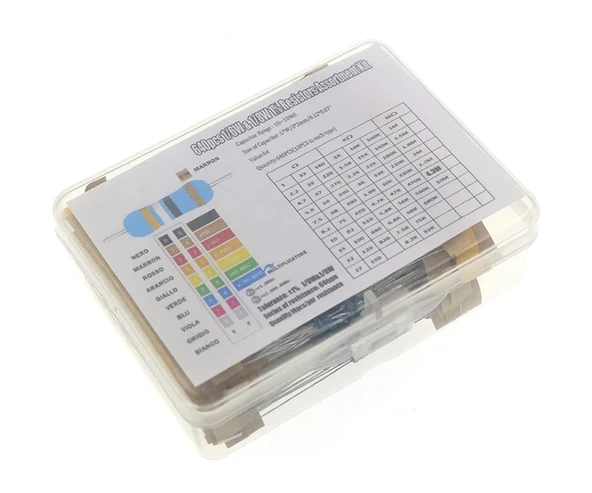 Kutulu 600 Parça Direnç Seti 10ohm / 1Mohm 30 Farklı Tip 20şer Adet Metal Film Dip Direnç 1% 1/4W Elektronik Devre Prototip Hobi ürün görseli 1
