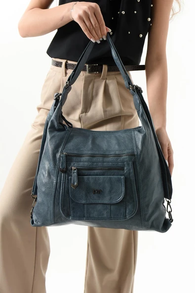 571 collections Suni Deri Sırt Çantası Mavi (Model: 571-13-13M) ürün görseli 1