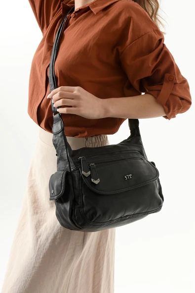 571 collections Suni Deri Omuz Çantası Siyah (Model: 571-13-10L) ürün görseli 1