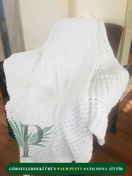 Palm Puffy Kar Beyazı 150x 200 Tek Kişilik Battaniye ürün görseli 1