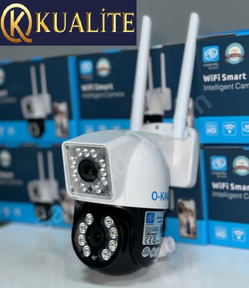 O-kam 3011 Çift Kamera PTZ Hareket Takipli WiFi IP Dual lens Kamera ürün görseli 1