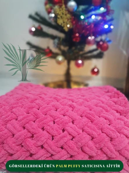PALM PUFFY HASIR ÖRGÜLÜ PEMBE BEBEK BATTANİYESİ ürün görseli 1