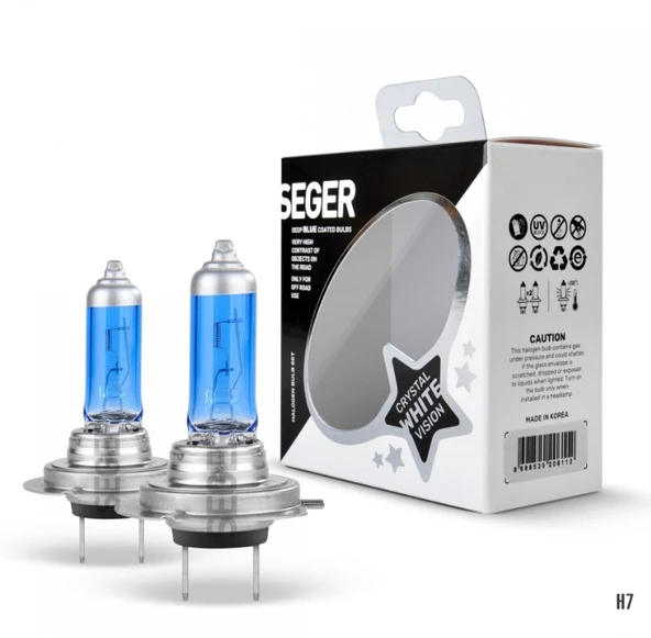 Seger H7 12V 100W Crystal White (Yüksek Güç, 4.500K Beyaz Işık) ürün görseli 1