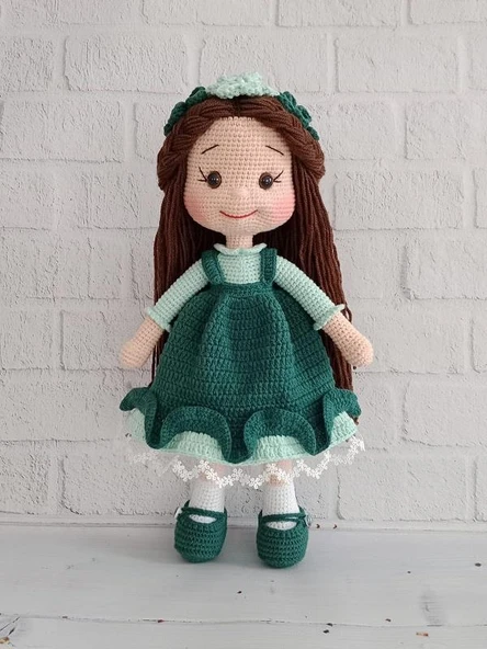 Zümrüt Yeşili Merve Bebek Amigurumi Organik Oyuncak ürün görseli 1