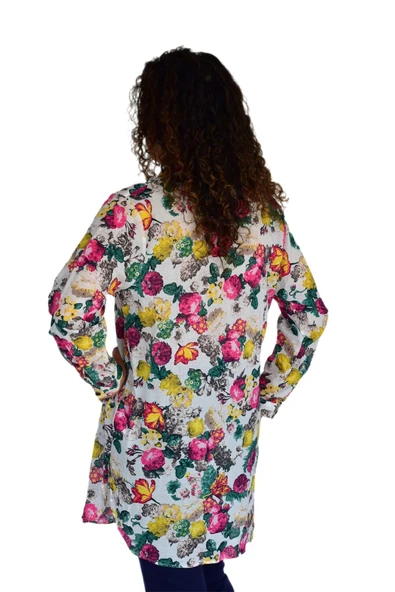 Kadın Çiçekli Desen Viscon Gömlek BGL-ST04238 - Resim 5
