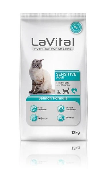 LaVital Sensitive Salmon Somonlu 12 kg Hassas Yetişkin Kuru Kedi Maması ürün görseli 1