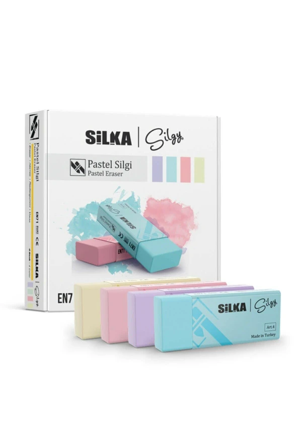 Silka Art.4 Pastel Öğrenci Silgisi Karışık Renklerde (20 Li Kutu) ürün görseli 1