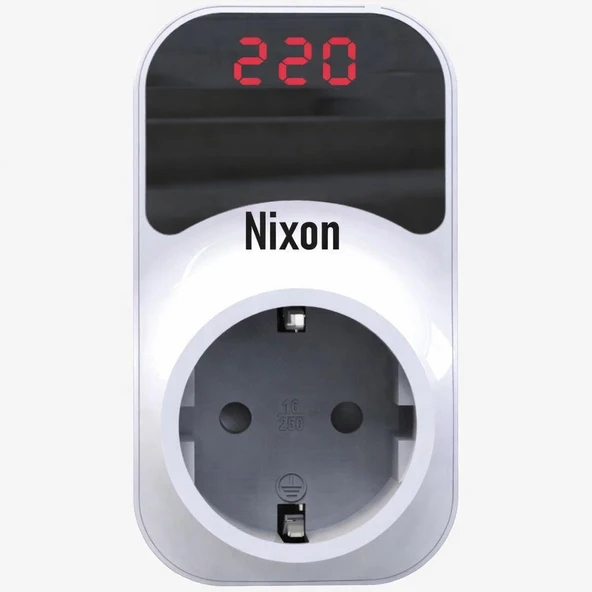 Nixon Premium Serisi 150/280V 16 Amper Ayarlanabilir Gerilim ve Voltaj Korumalı Dijital Ekranlı Priz ürün görseli 1