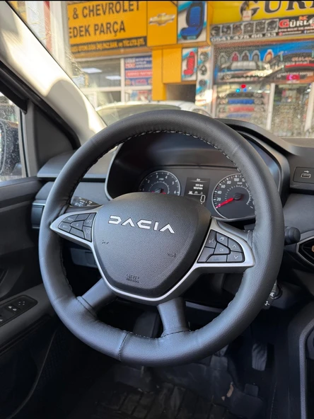 Dikmeli Direksiyon Kılıfı Dacia Uyumlu Jogger Soft Siyah (38×10Cm) ürün görseli 1