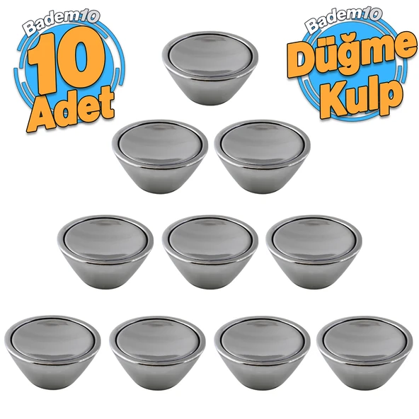 Delta Düğme Krom Mobilya Mutfak Dolap Dolabı Çekmece Kulpu Kulbu Plastik Gümüş Tek Vidalı Kulp ürün görseli 1